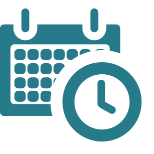 Icon Kalender und Uhr Blau