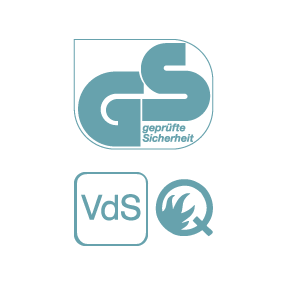 GS-Zeichen und VdS-Prüfsiegel