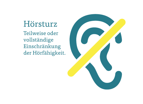Icon Hörsturz - Teilweise oder vollständige Einschränkung der Hörfähigkeit Icon Hörsturz - Teilweise oder vollständige Einschränkung der Hörfähigkeit