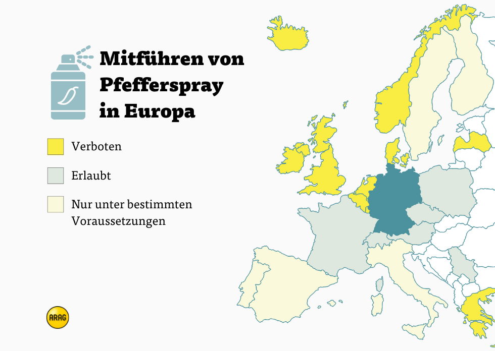 Mitführen von Pfefferspray in Europa