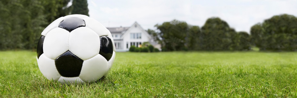 Fußball auf einer Wiese
