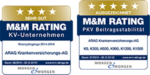 Siegel Morgen & Morgen 2019 ARAG Krankenversicherung Siegel Morgen & Morgen 2019 ARAG Krankenversicherung