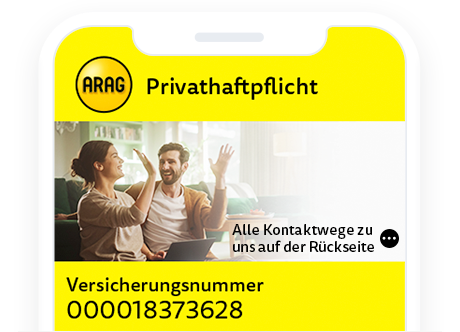 Privathaftpflicht: ARAG Wallet Card Privathaftpflicht: ARAG Wallet Card
